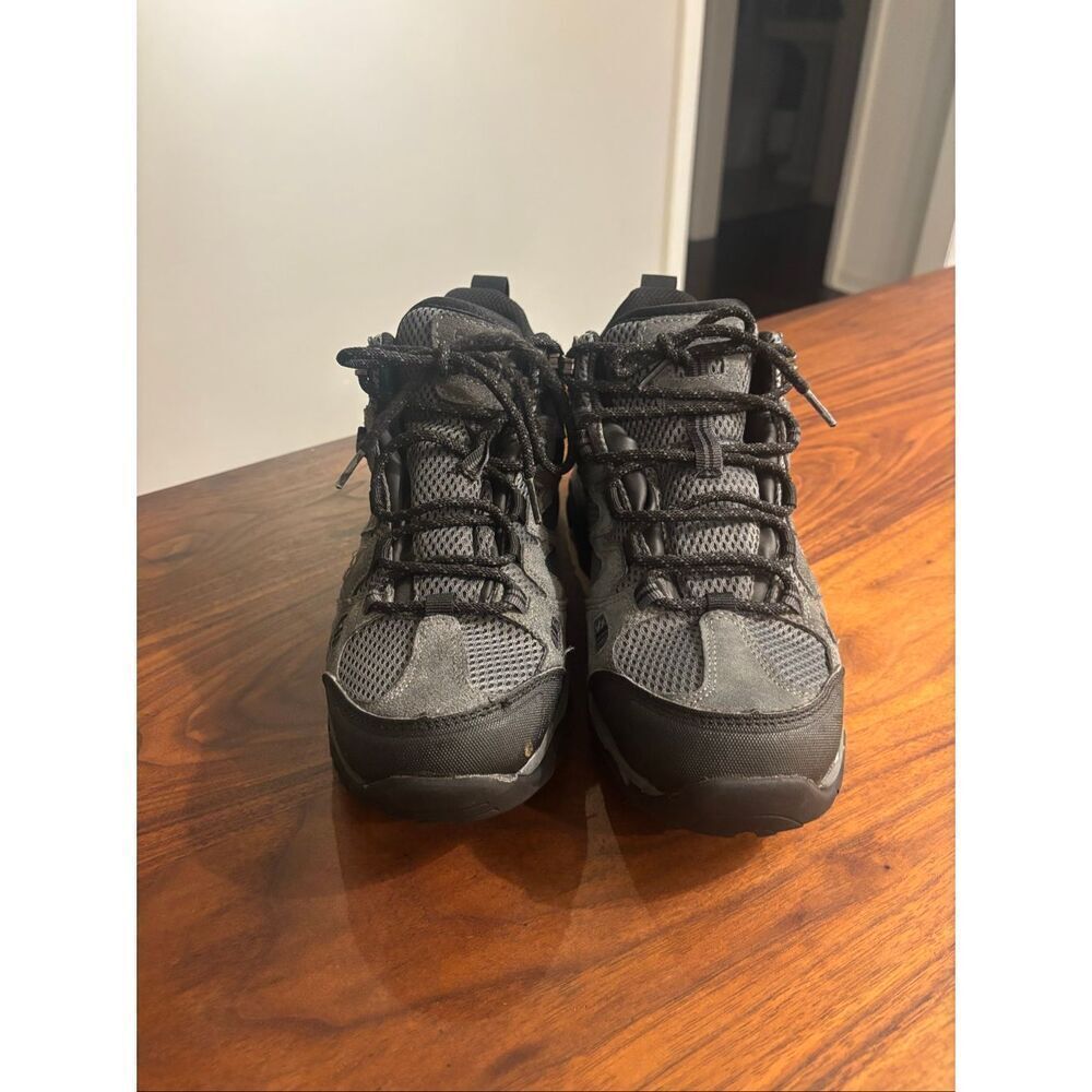 Hi-Tec Men’s Gray Black Ravus Mid Waterproof Lace Up Outdoor Hiking Boots Size 8